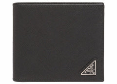 Prada Saffiano Leather Bi-Fold Wallet Black