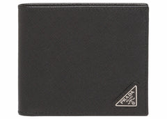 Prada Saffiano Leather Bi-Fold Wallet Black