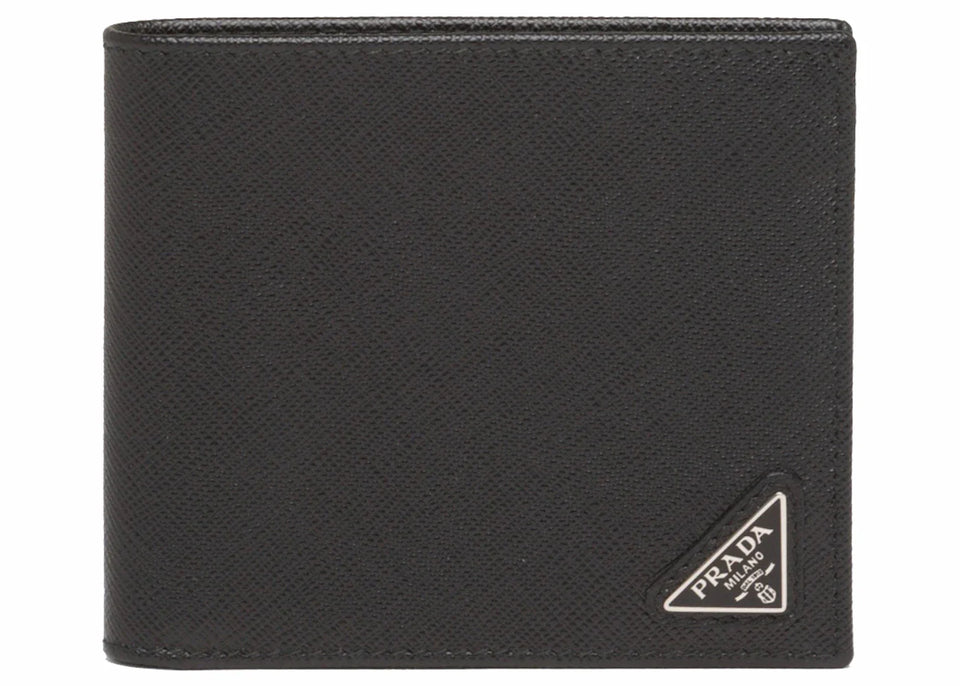 Prada Saffiano Leather Bi-Fold Wallet Black