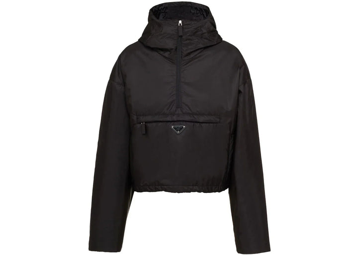 Prada Triangle Logo Hooded Jacket Black