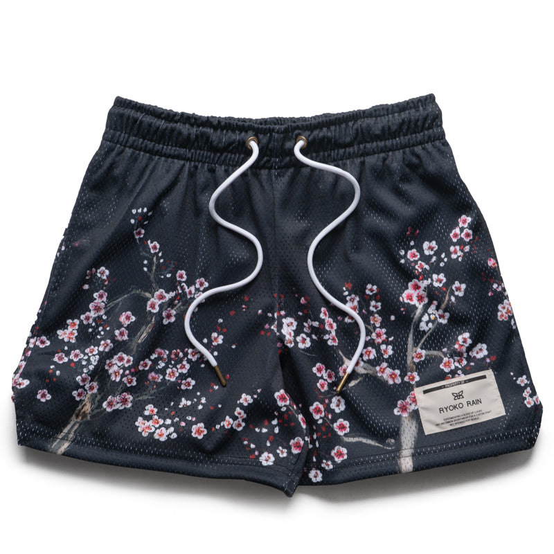 Ryoko Rain Cherry Blossom Shorts - Black