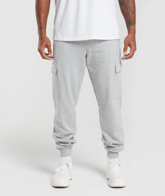 Gymshark Rest Day Essentials Cargo Joggers Light Grey Core Marl