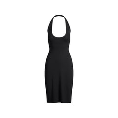 SKIMS PLUNGE HALTER MIDI DRESS