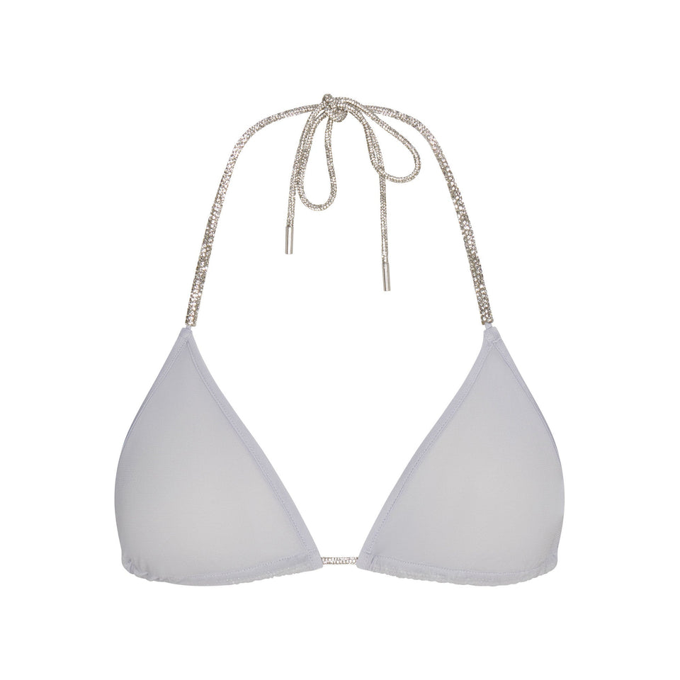 RHINESTONE KNIT TRIANGLE BRALETTE | ZEN BLUE