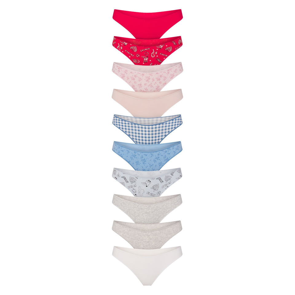 Lightweight Cotton Thong 10-pack