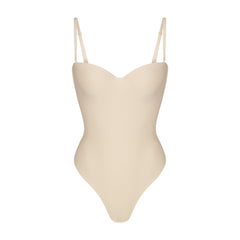 SKIMS BODY UNDERWIRE THONG BODYSUIT | SAND