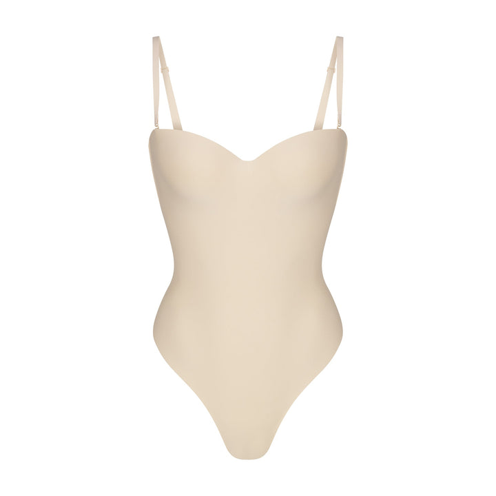 SKIMS BODY UNDERWIRE THONG BODYSUIT | SAND