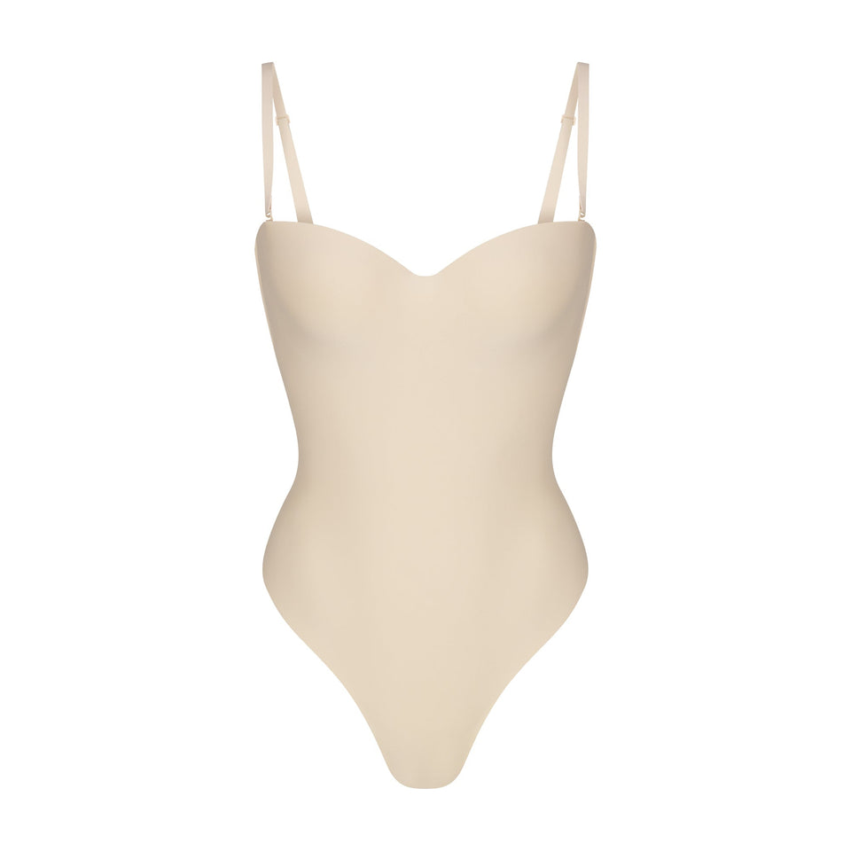 SKIMS BODY UNDERWIRE THONG BODYSUIT | SAND