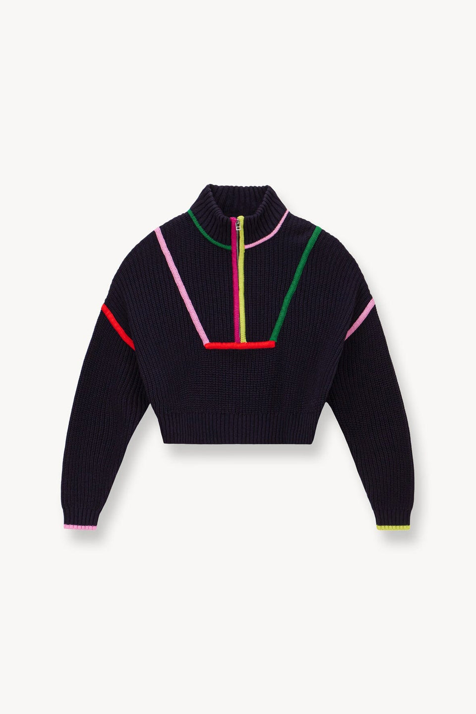 CROPPED HAMPTON SWEATER NAVY MULTI