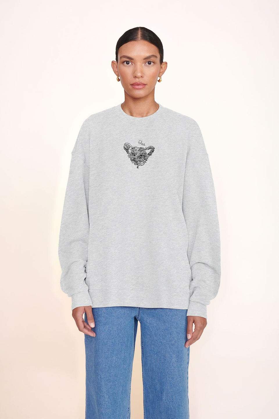 CUSTOM STAUD x C.BONZ OVERSIZED SWEATSHIRT GREY