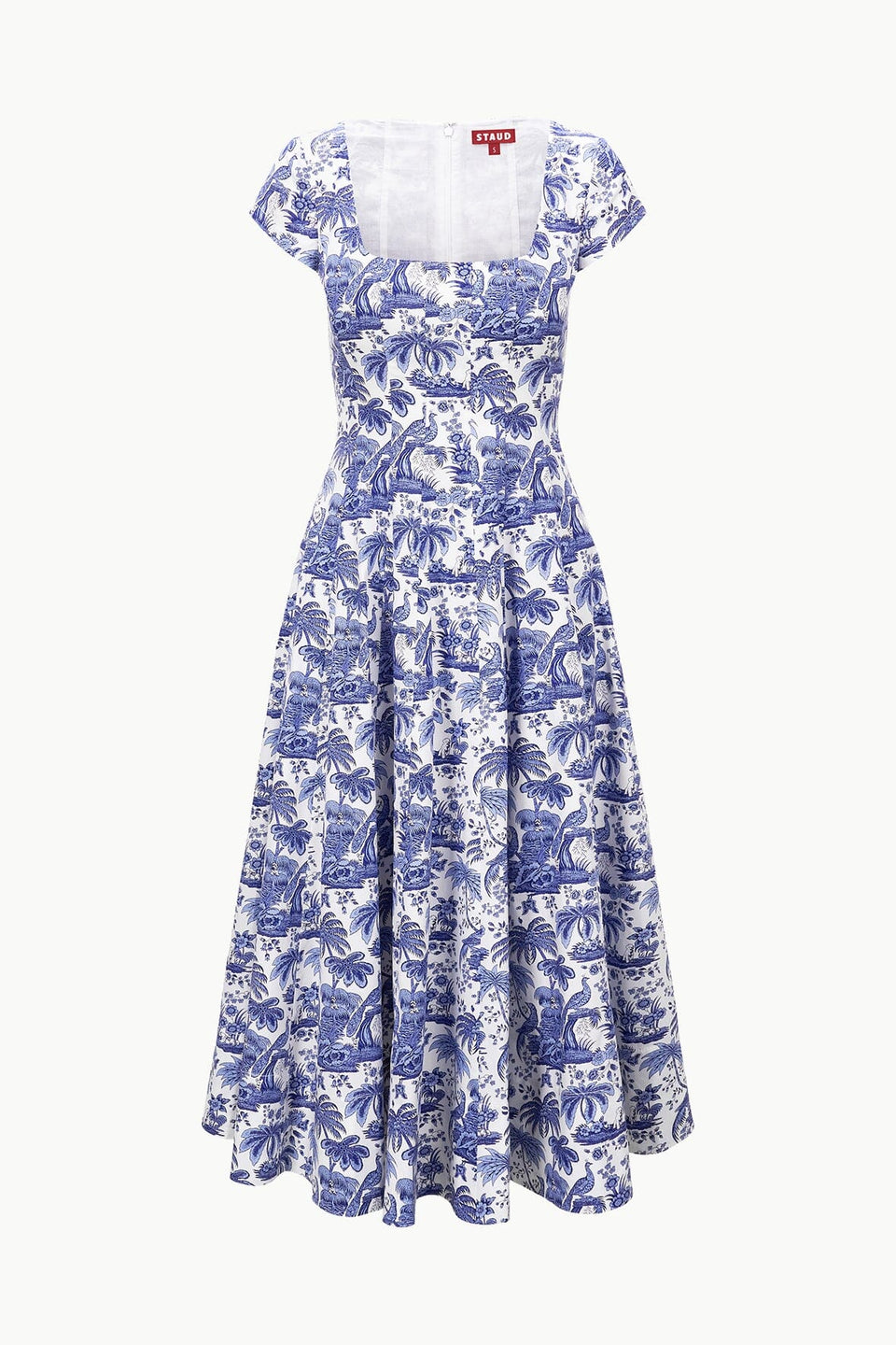 SHORT SLEEVE WELLS DRESS BLUE TOILE