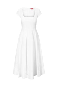 SHORT SLEEVE WELLS DRESS WHITE