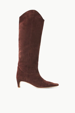 WESTERN WALLY BOOT MAHOGANY SUEDE