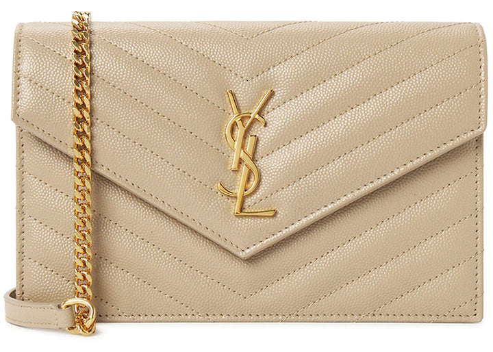 Saint Laurent Cassandra Chain Shoulder Bag Beige
