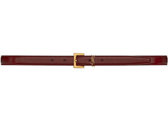 Saint Laurent Cassandre Leather Belt Red Agate