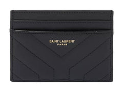 Saint Laurent Joan Card Case In Quilted Leather Black