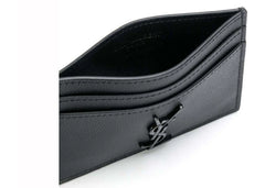 Saint Laurent Logo Monogram Card Holder Black