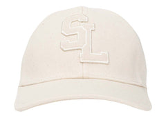 Saint Laurent Logo Patch Baseball Cap Beige