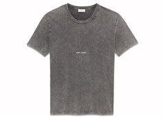 Saint Laurent Logo Rive Gauche T-Shirt Washed Black