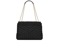 Saint Laurent Loulou Bag Matelasse Y Leather Gold-tone Medium Black