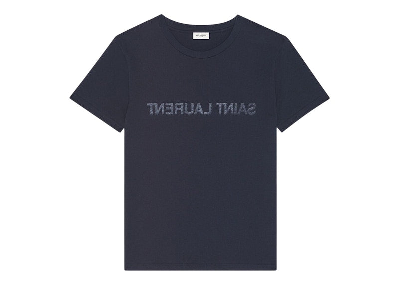 Saint Laurent Reverse Logo T-Shirt Navy