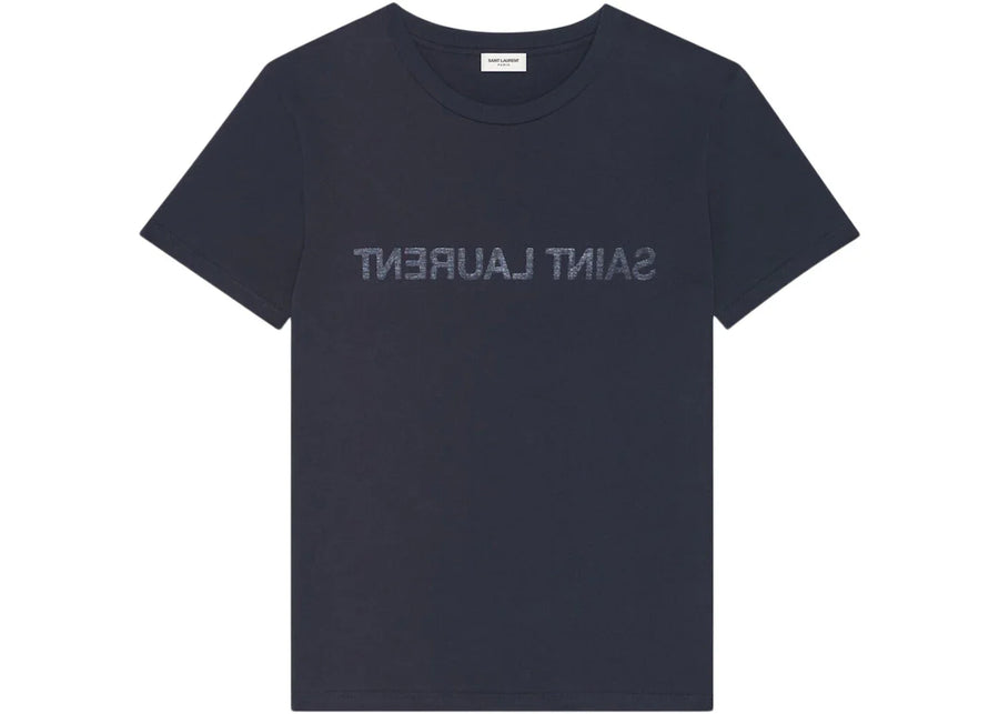 Saint Laurent Reverse Logo T-Shirt Navy