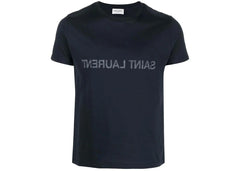 Saint Laurent Round Neck T-Shirt Marine/Naturel