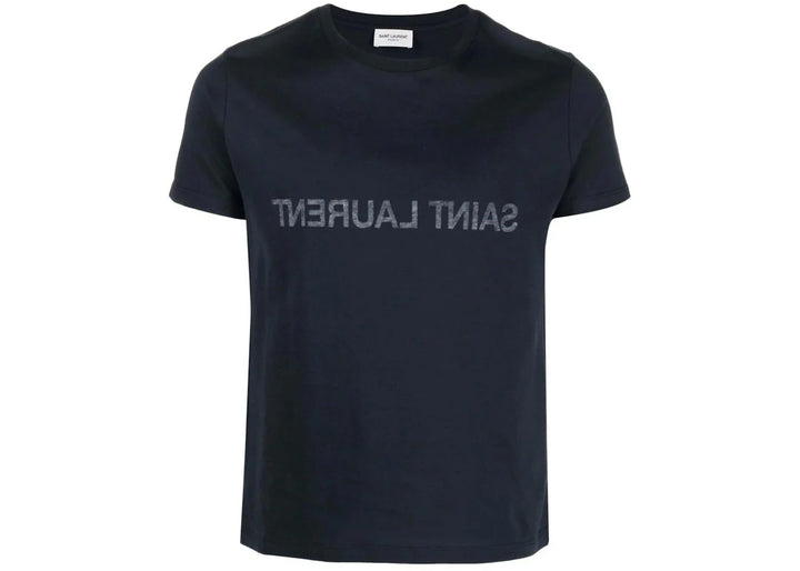 Saint Laurent Round Neck T-Shirt Marine/Naturel