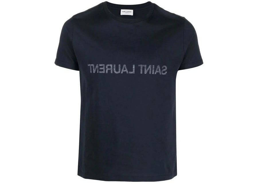 Saint Laurent Round Neck T-Shirt Marine/Naturel