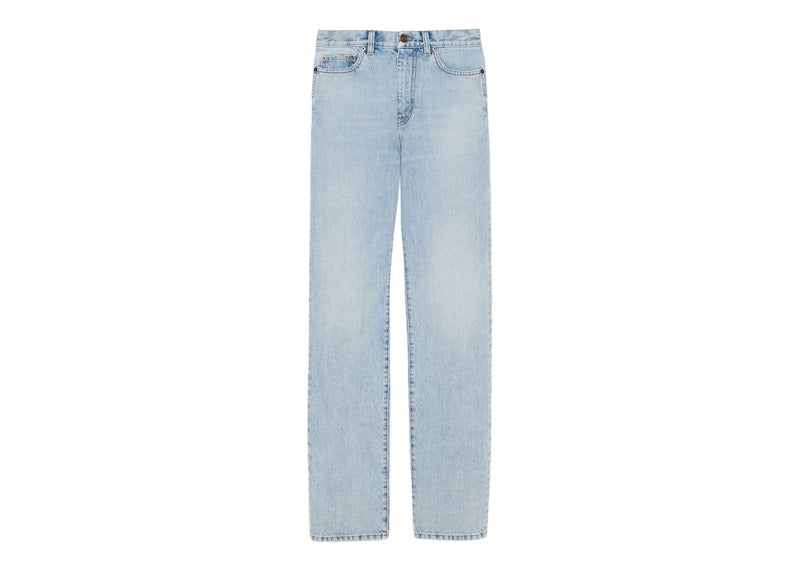 Saint Laurent Women's Janice Denim Jeans Clear Sky Blue