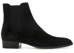 Saint Laurent Wyatt Chelsea Boot Black Suede
