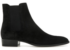 Saint Laurent Wyatt Chelsea Boot Black Suede
