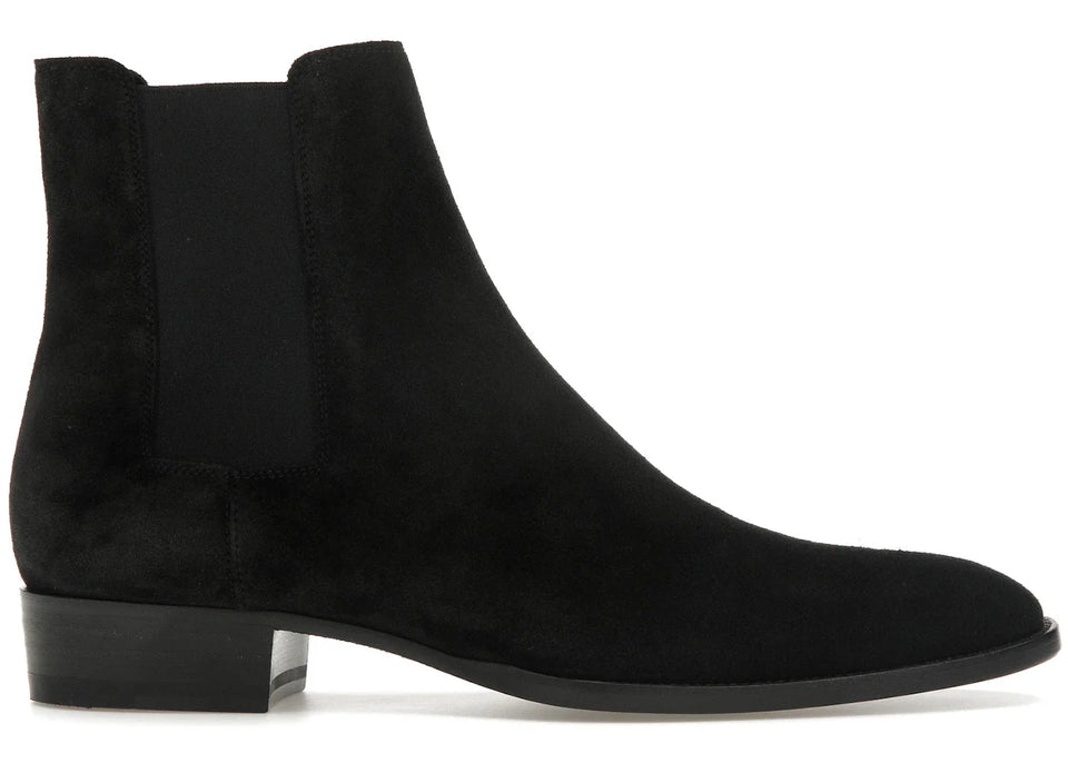 Saint Laurent Wyatt Chelsea Boot Black Suede