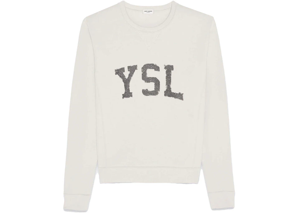 Saint Laurent YSL Vintage Sweatshirt Dirty Ecru