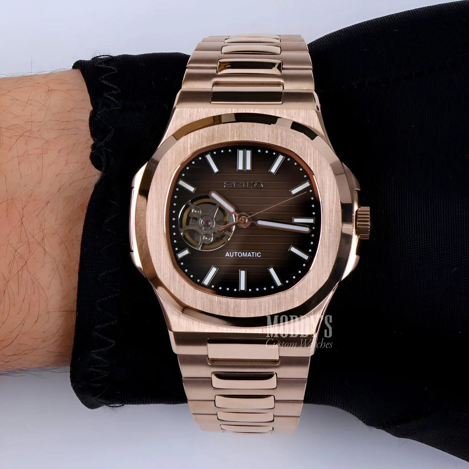 Nautiko Rose Gold Chocolate Open Heart