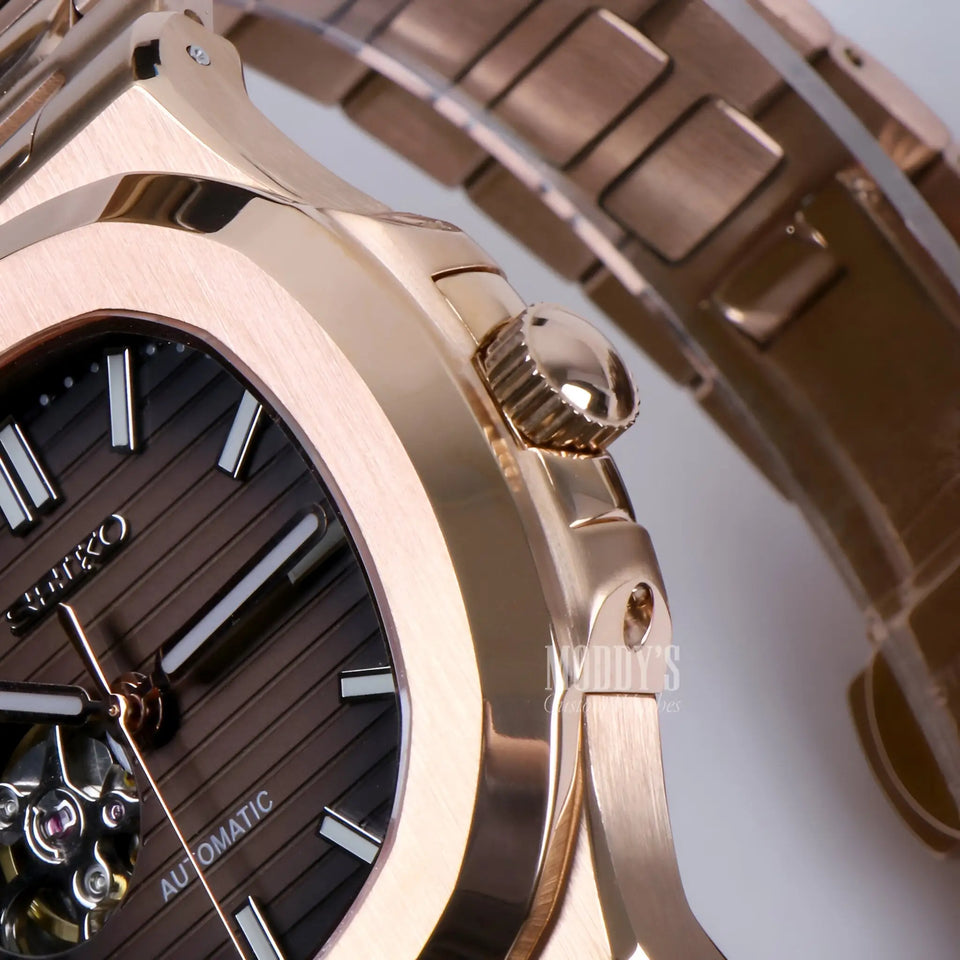 Nautiko Rose Gold Chocolate Open Heart