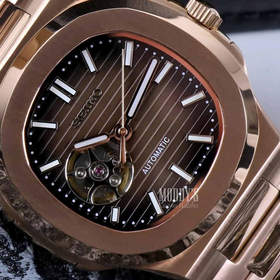 Nautiko Rose Gold Chocolate Open Heart