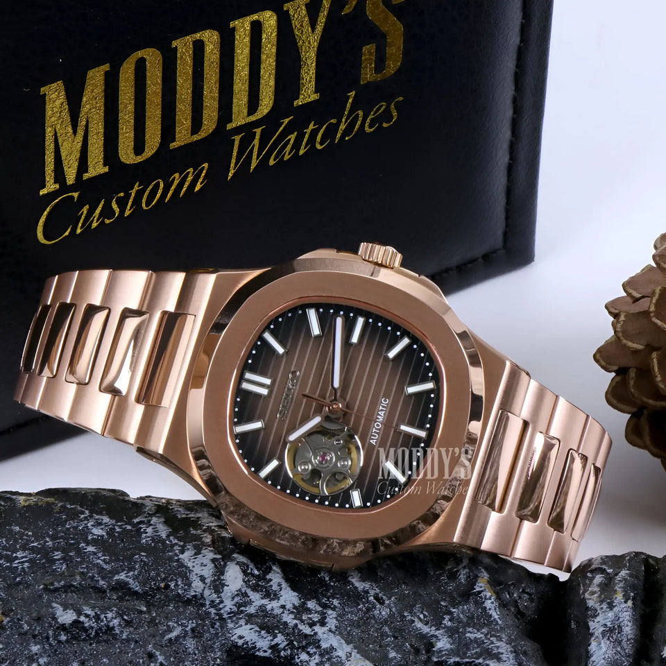 Nautiko Rose Gold Chocolate Open Heart