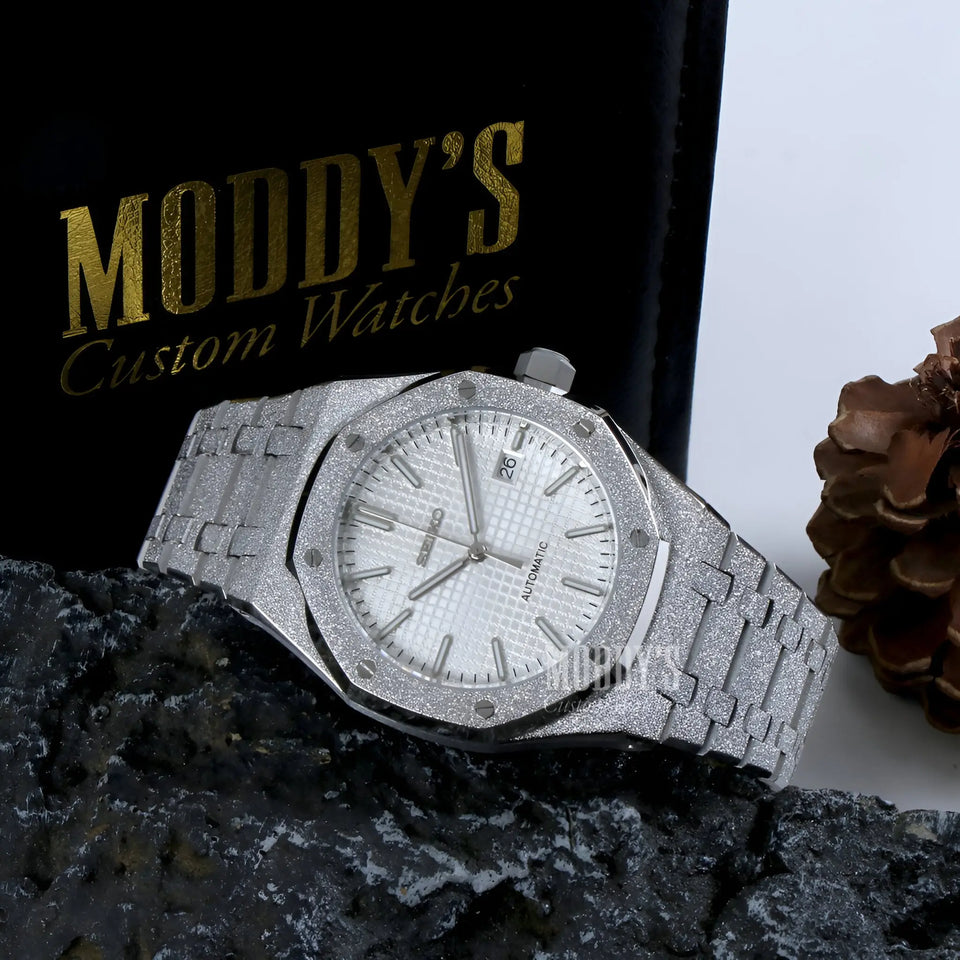 Royal Seikoak White Iced Out