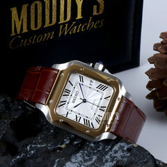 Santeiko White Brown Leather