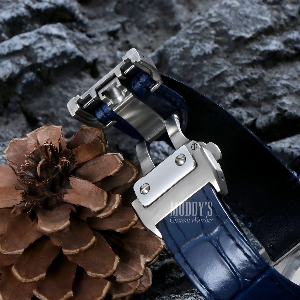 Seiko mod Santeiko White Blue Leather