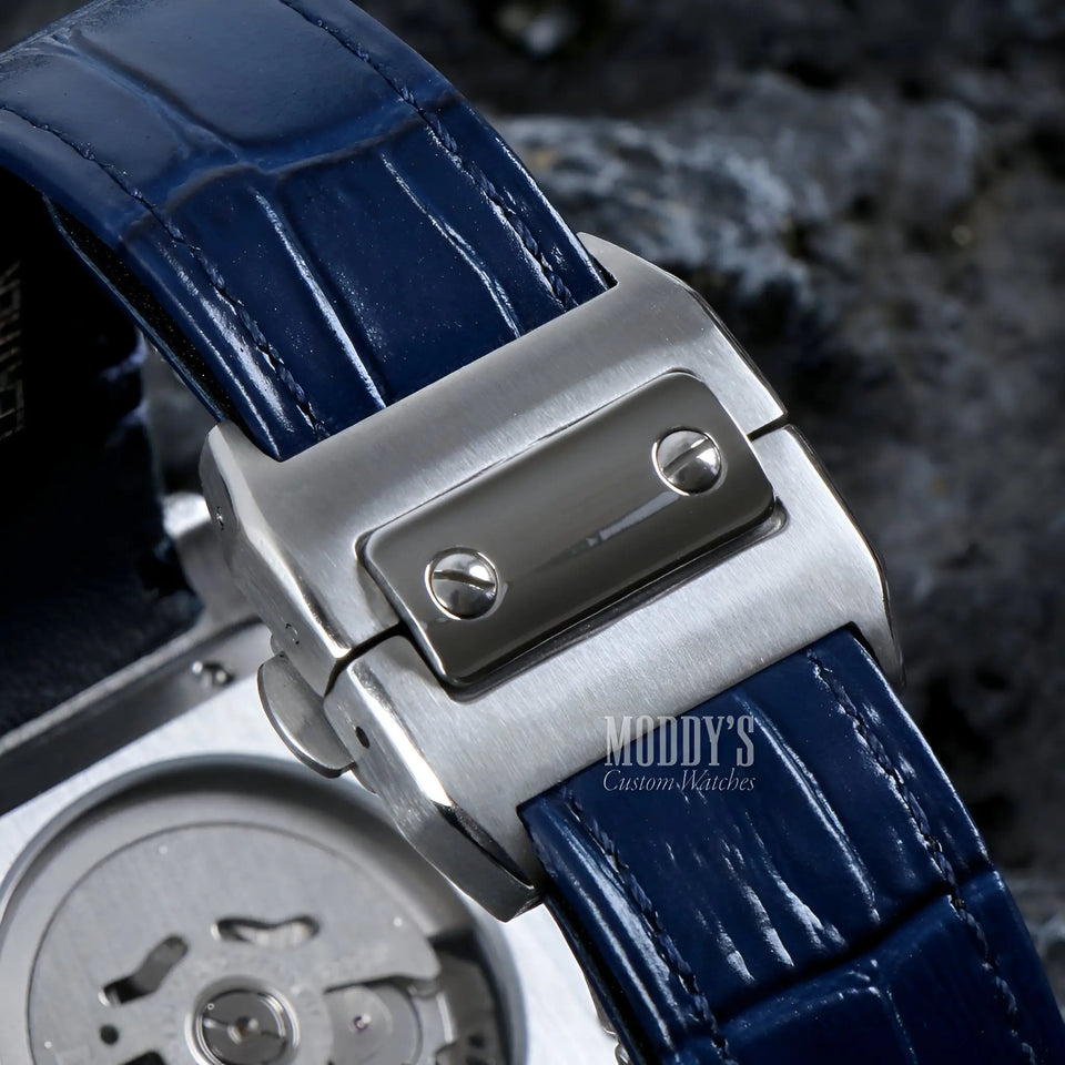 Seiko mod Santeiko White Blue Leather