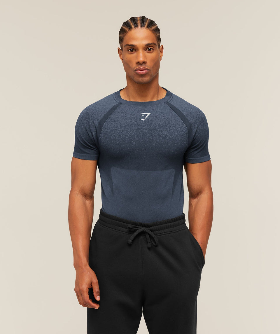 Gymshark Shadow Seamless T-Shirt Heavy Blue