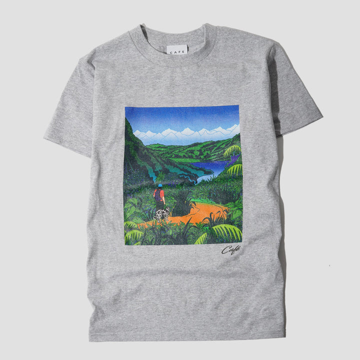Skateboard Cafe Mountains T-Shirt Heather Grey