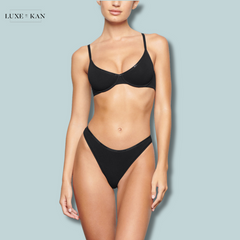 SKIMS Logo Underwire Demi Bra in Stretch-cotton