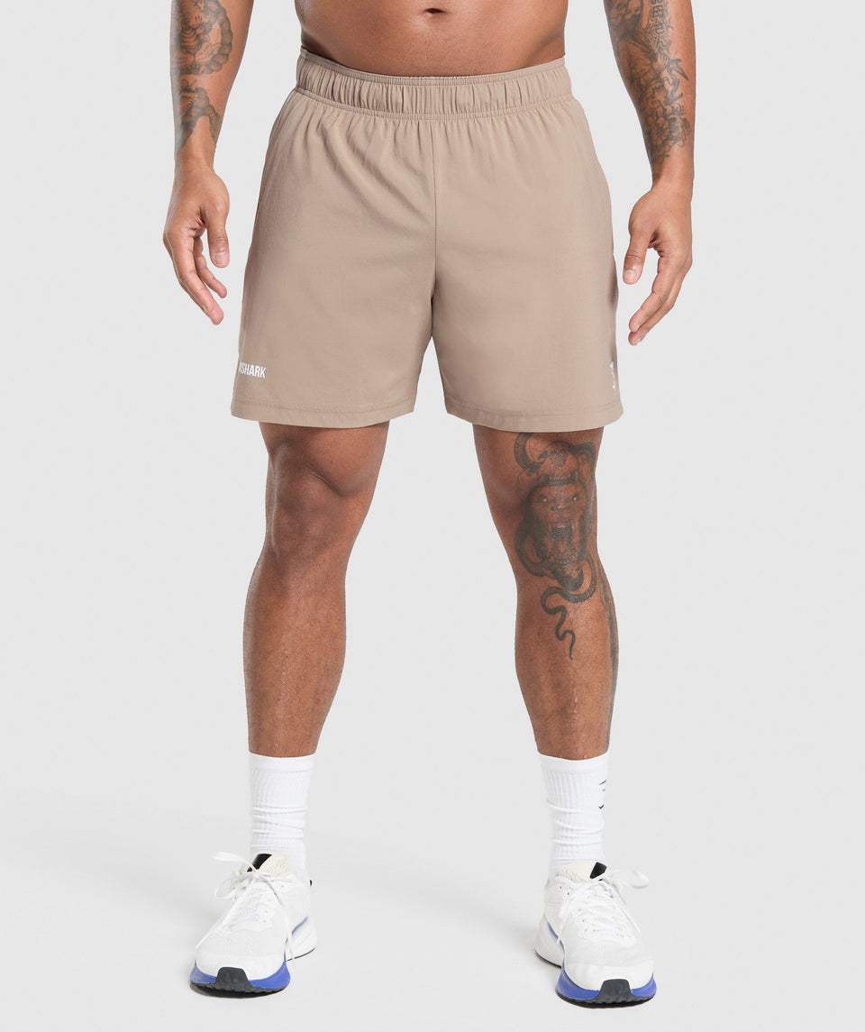 Gymshark Sport Panel 7" Shorts Cement Brown