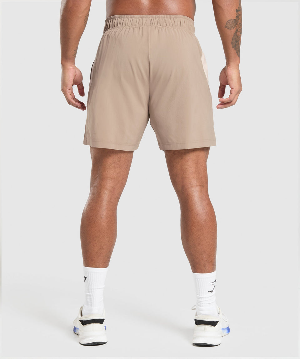 Gymshark Sport Panel 7" Shorts Cement Brown