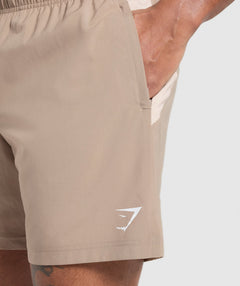 Gymshark Sport Panel 7" Shorts Cement Brown