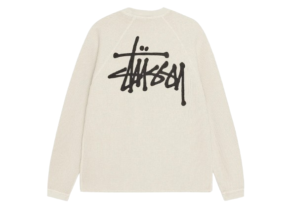Stussy Raglan Thermal L/S Crew Bone