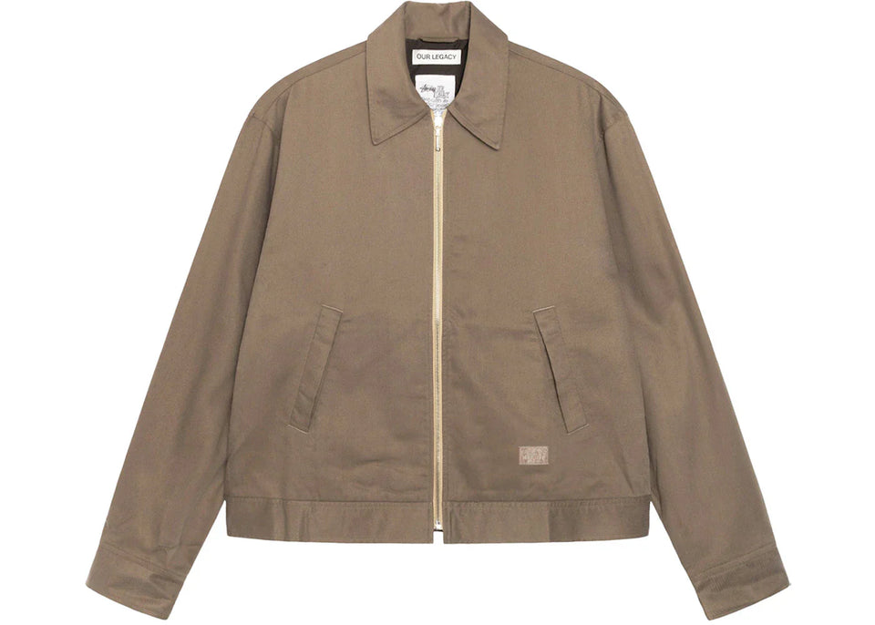 Stussy x Our Legacy Work Shop Blouson Twill Jacket Olive Cavalry Twill